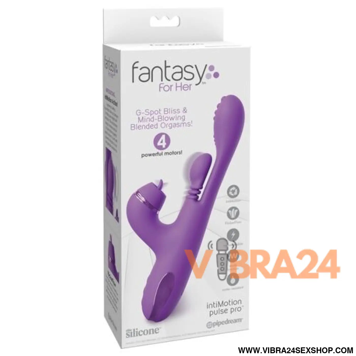 FANTASY FOR HER - VIBRADOR COELHO INTIMOTION PULSE PRO VIBE ROXO
