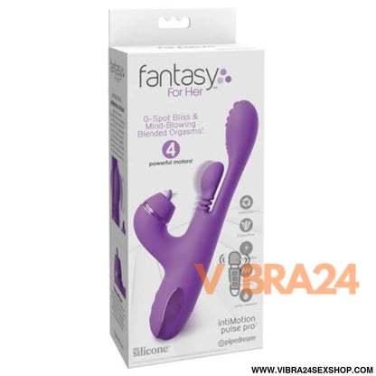 FANTASY FOR HER - VIBRADOR COELHO INTIMOTION PULSE PRO VIBE ROXO