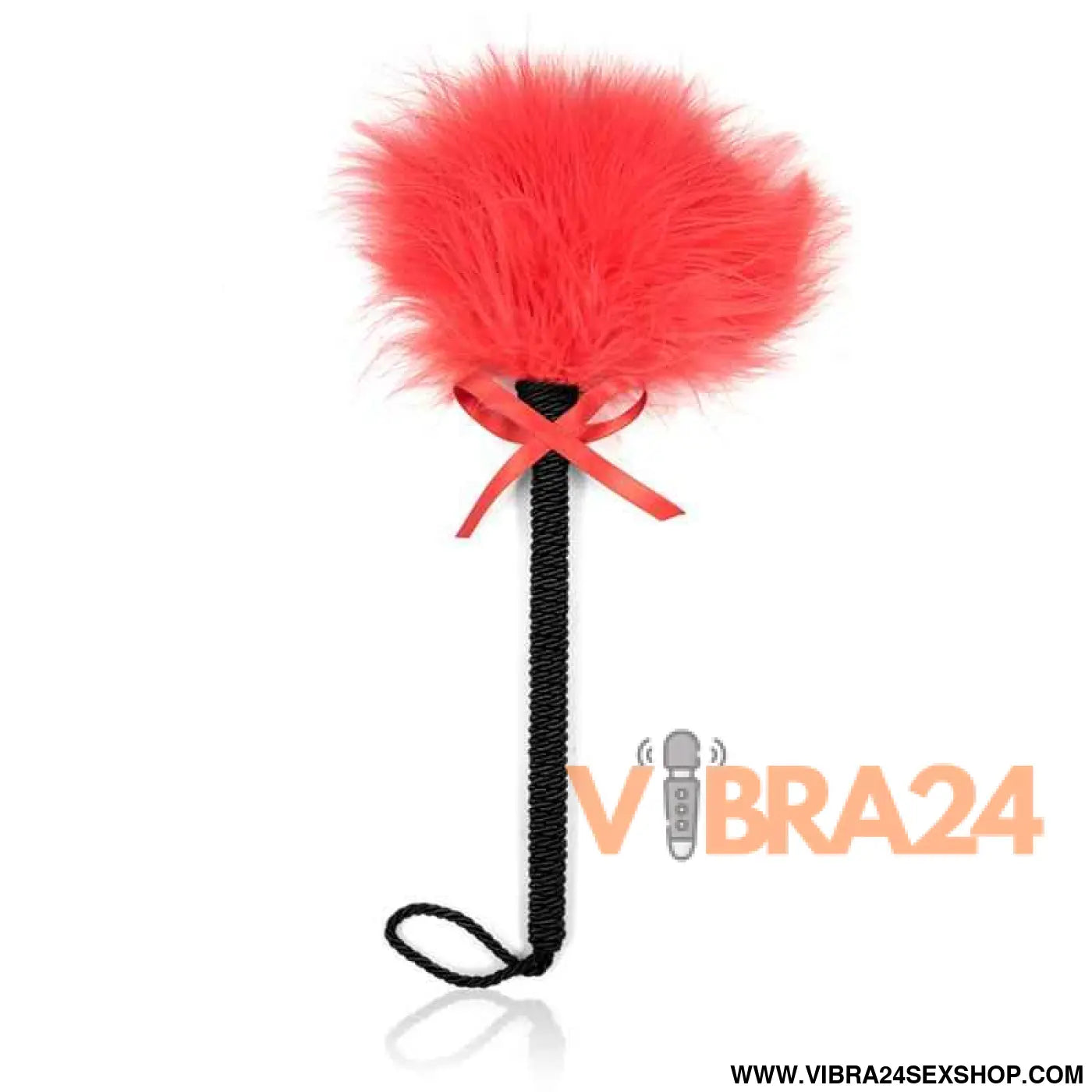 Feather Tickler with Bow 25 cm Red