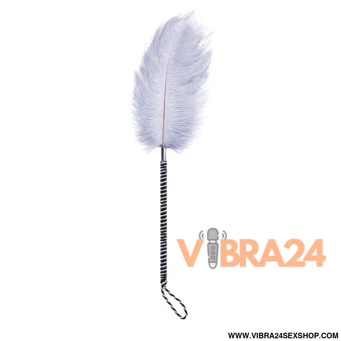 Feather Tickler with Wrapped 46 cm Black/White