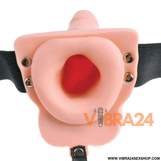 FETISH FANTASY SERIES - ARNÊS AJUSTVEL COM CONTROLE REMOTO PÊNIS REALISTA TESTÍCULOS RECARREGVEIS E VIBRADOR 15 CM