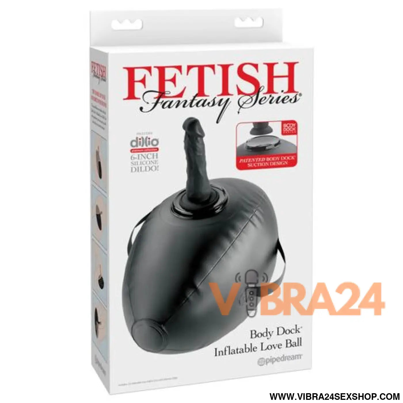 FETISH FANTASY SERIES - BODY DOCK BOLA DE AMOR INSUFLÁVEL COM DILDO PRETA 41,9 CM