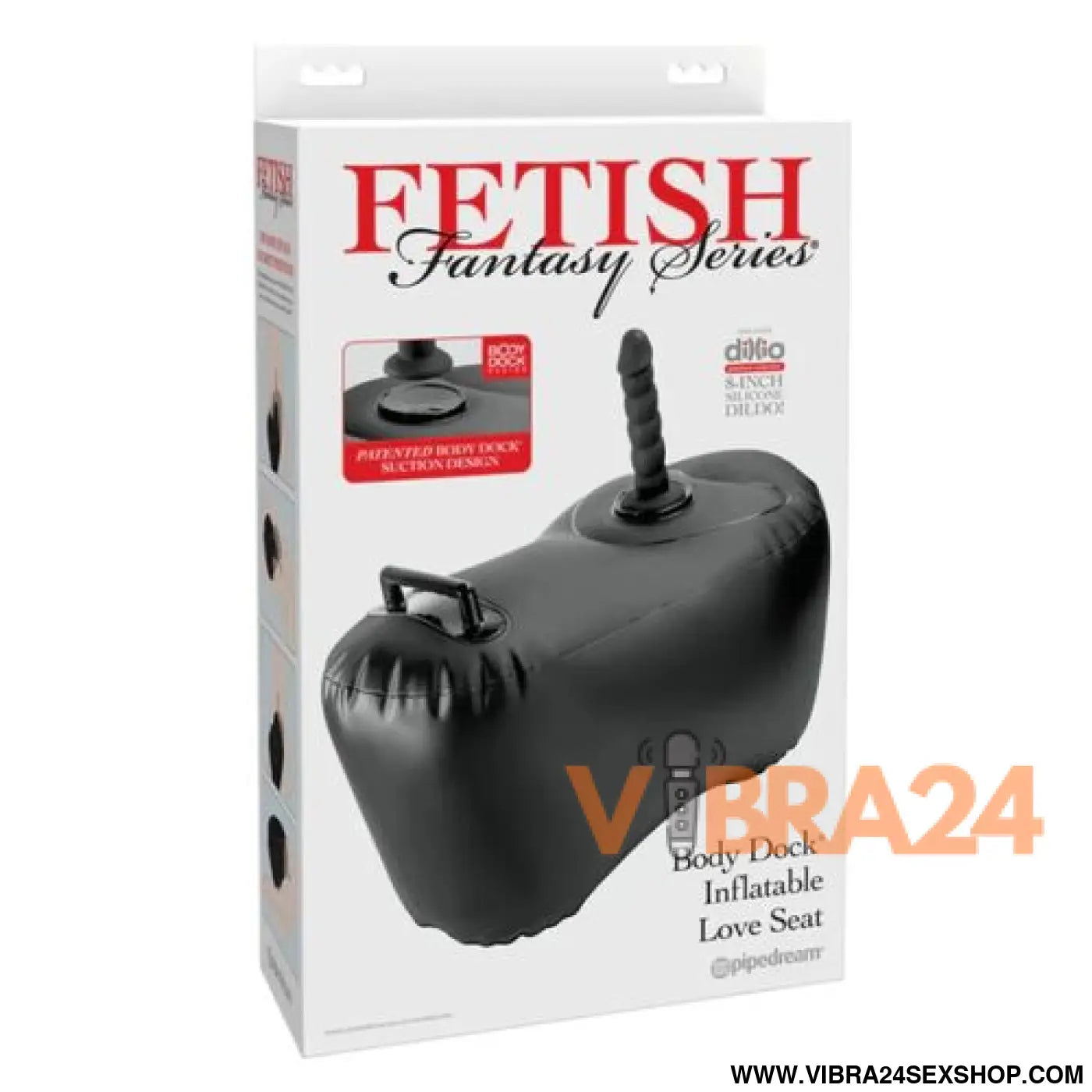 FETISH FANTASY SERIES - SOFÁ INSUFLÁVEL BODY DOCK COM DILDO 69,2 CM PRETO