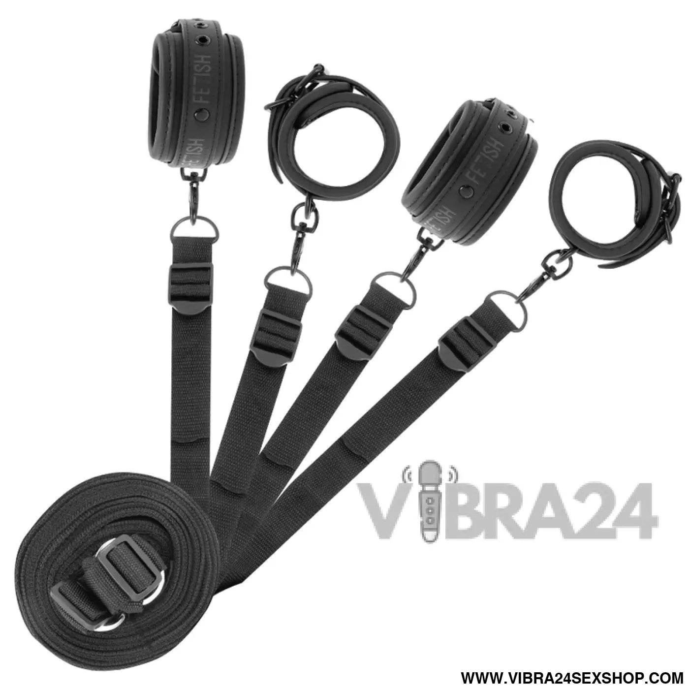 FETISH SUBMISSIVE - CONJUNTO DE ALGEMAS E GRAVATAS COM FORRO NOPRENE
