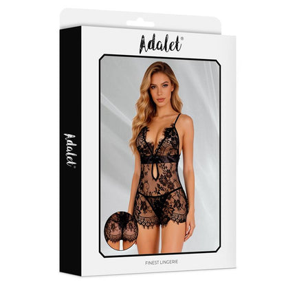 Adalet Lingerie – Fiora: Babydoll e Tanga em Preto para Conforto e Sedução