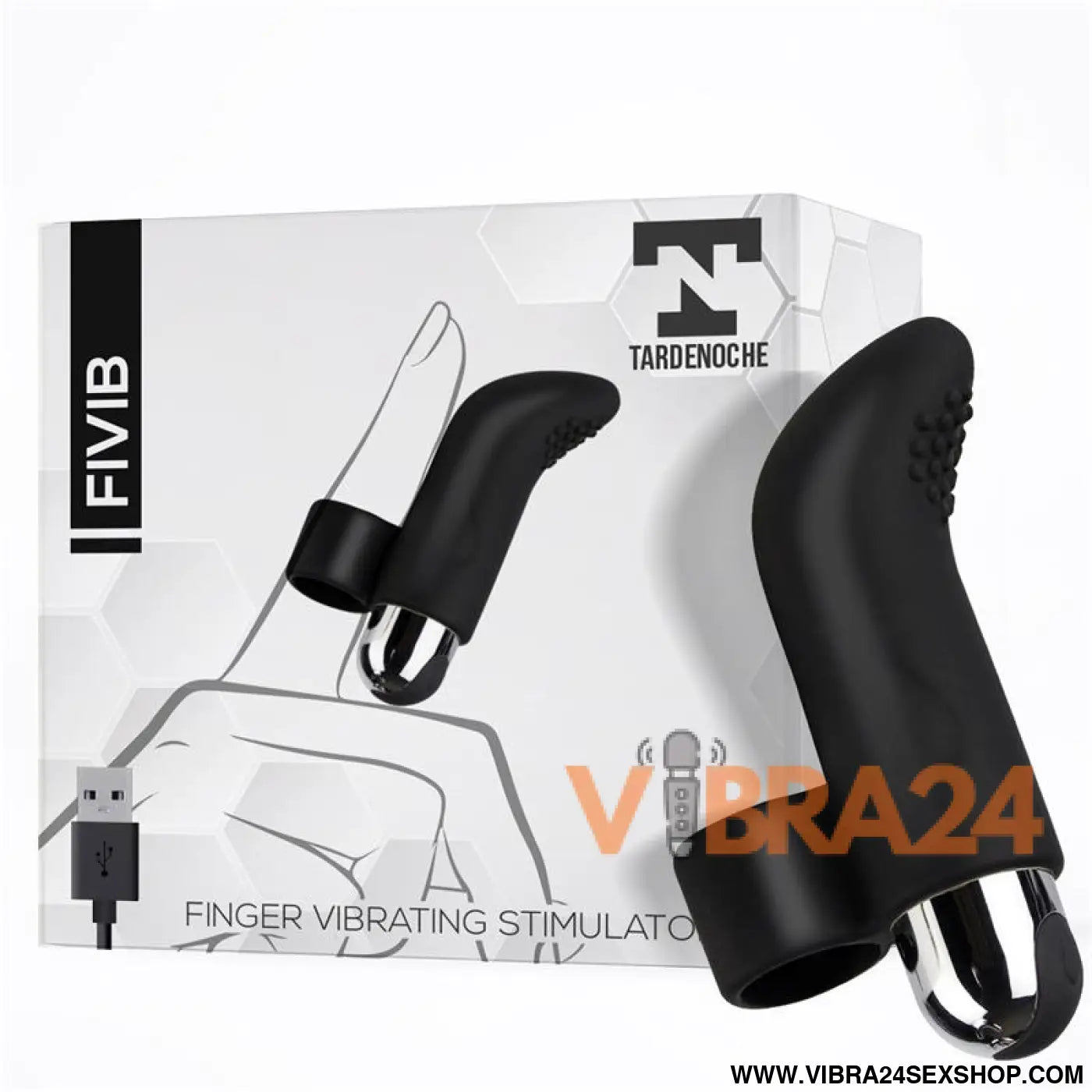 Fivib Finger Vibrating Stimulator USB Silicone Black