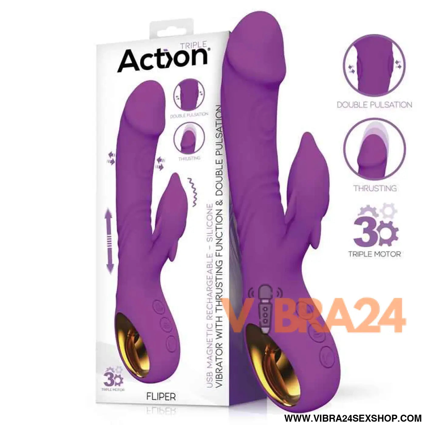 Fliper Vibe with Thrusting and Doble Pulsation 3 Motors