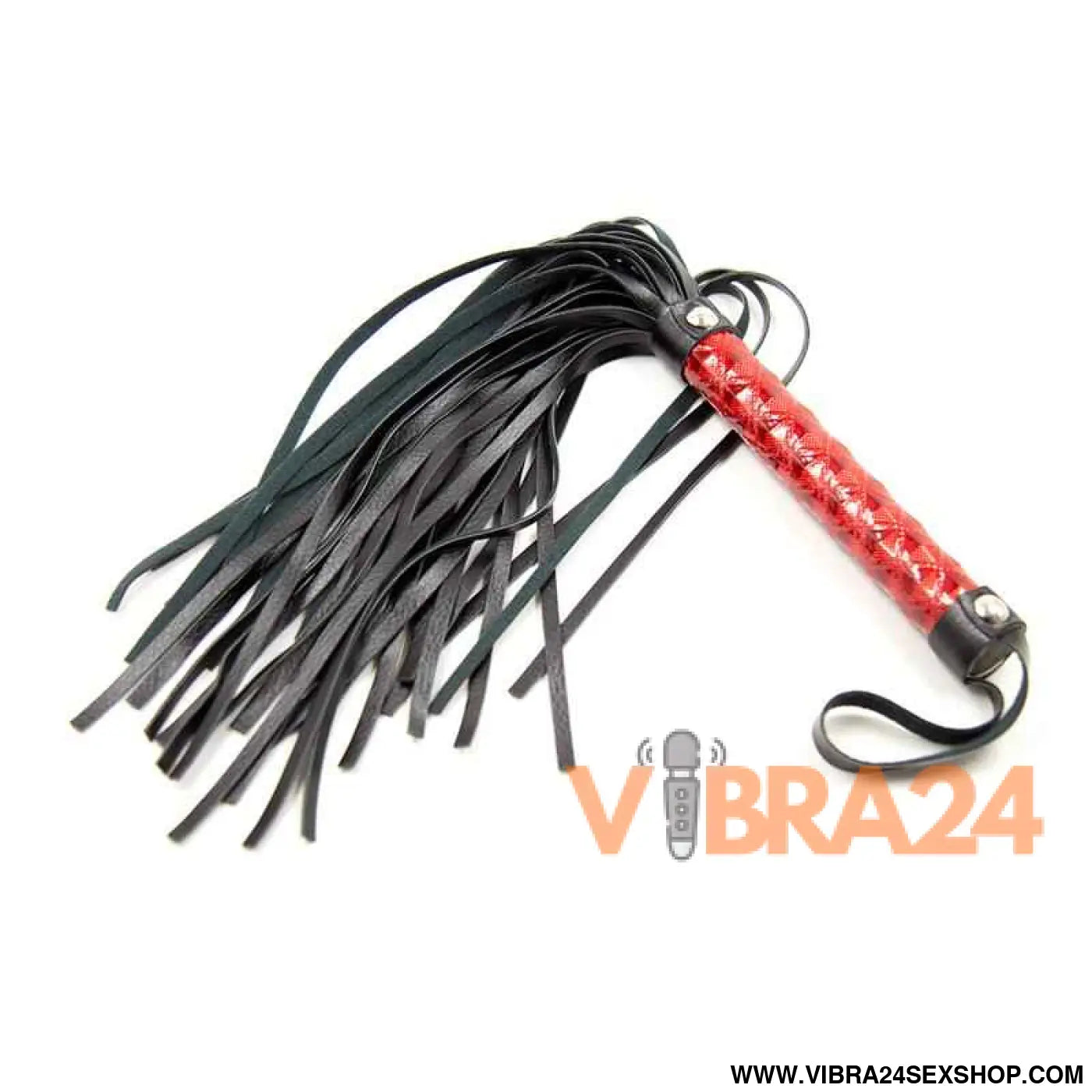 Flogger Diamond Pattern and Metal Hardware 39 cm Red