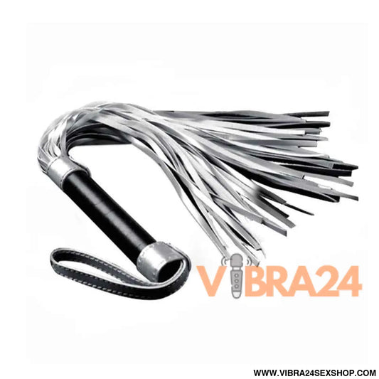 Flogger Faux Leather Silver and Black
