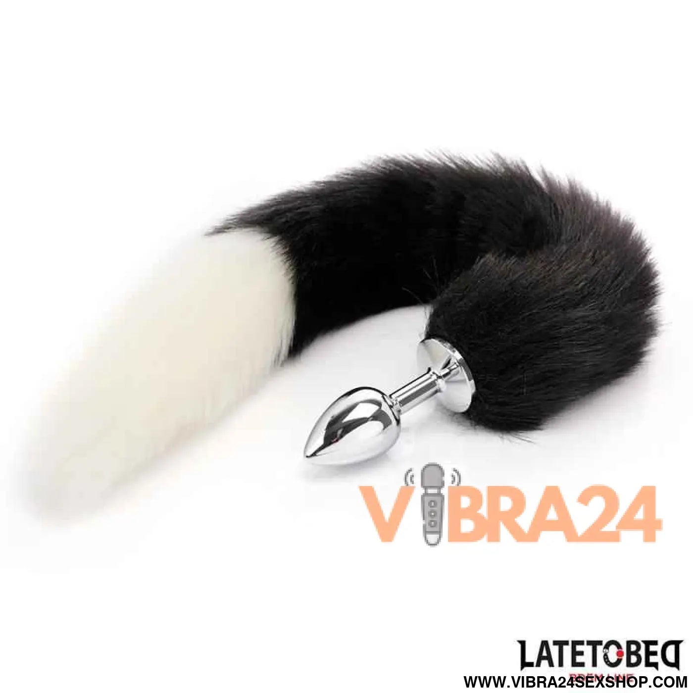 Fox Tail Anal Plug Black and White 40 cm