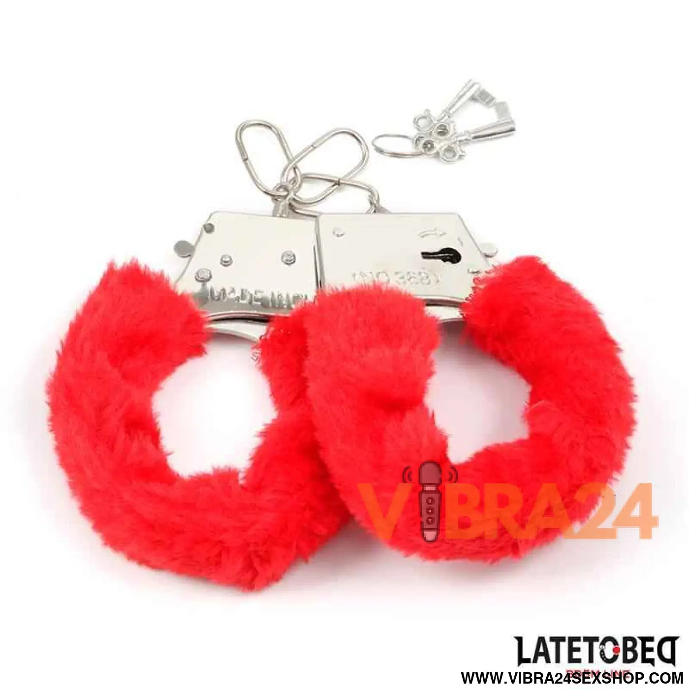 Furry Metal Cuff Red