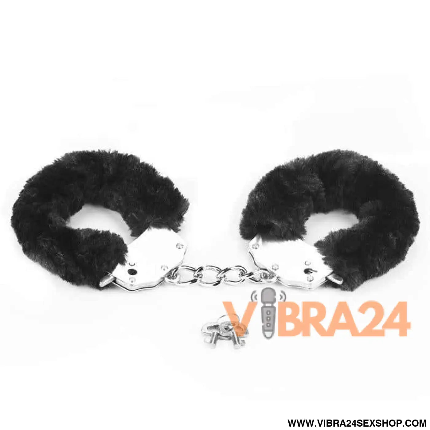 Furry Metal Handcuffs Black