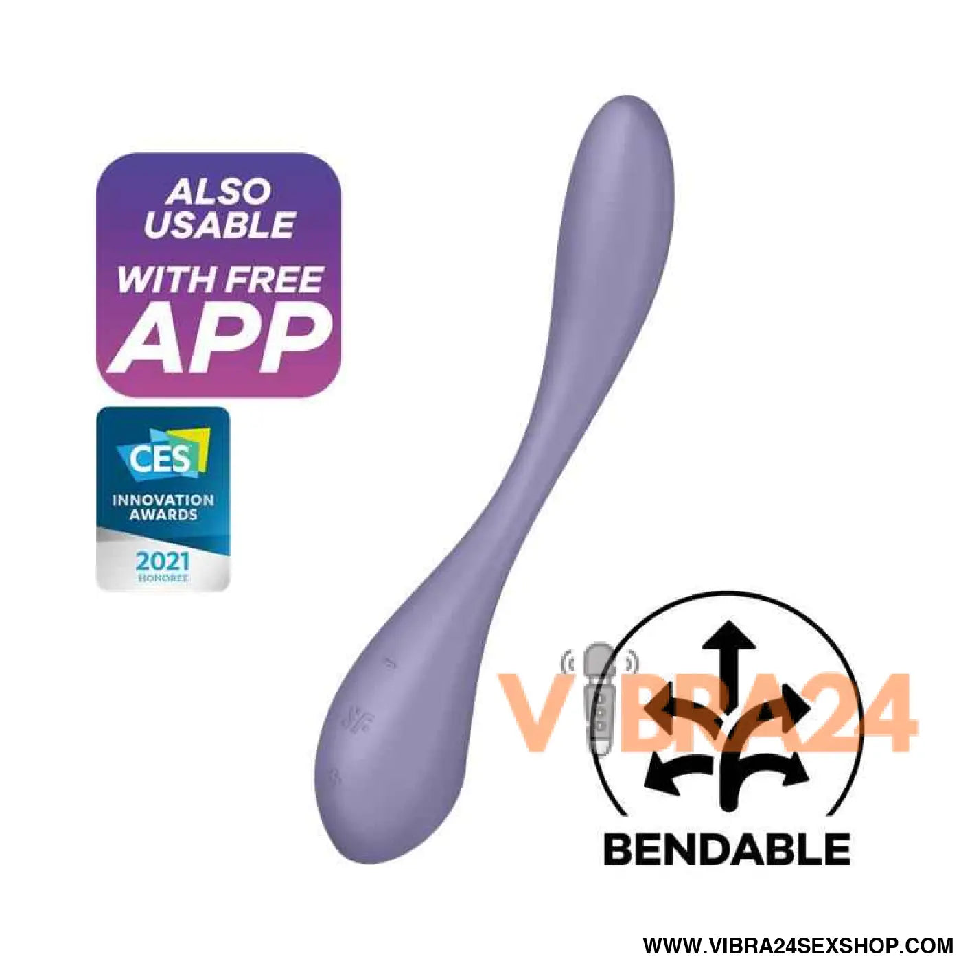 G-Spot Flex 5+ Multi Vibrator with Satisfyer Connect APP Lilac