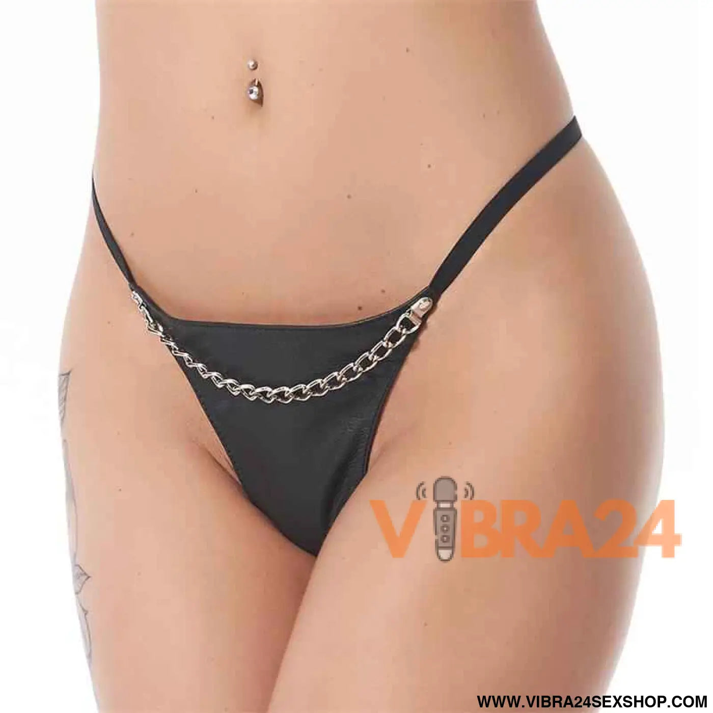 G-String with Chain Black