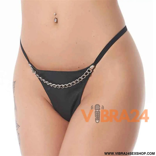 G-String with Chain Black
