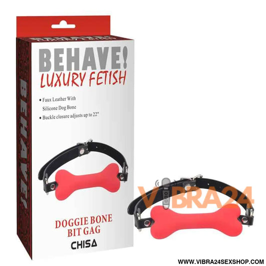 Gag Ball Doggle Bone Bit Red