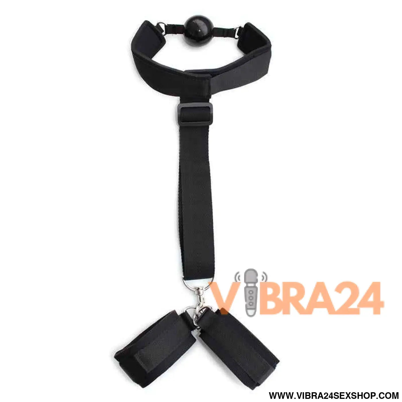 Gag Ball with Hand Cuff Black