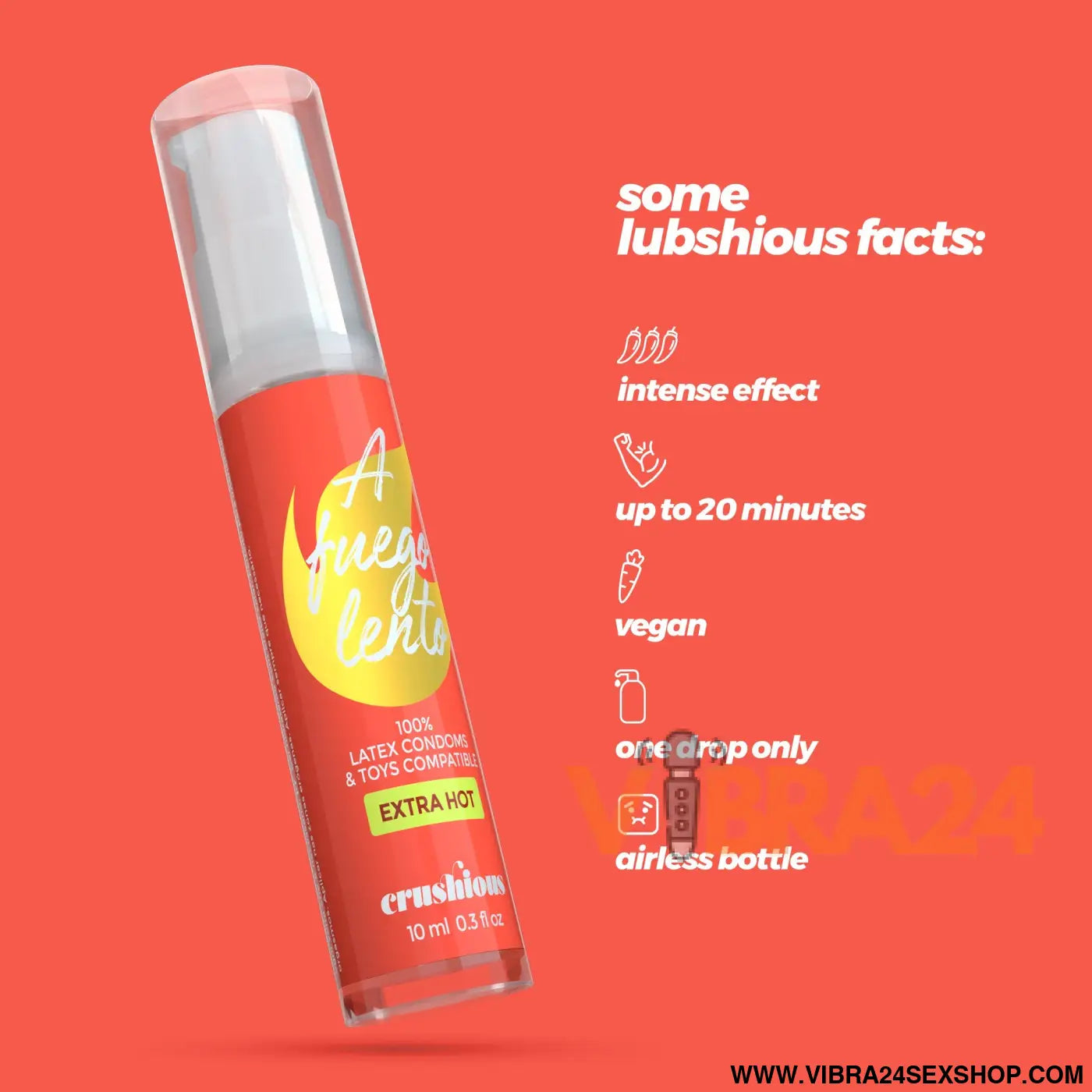 GEL LUBRIFICANTE A FUEGO LENTO DE EFEITO CALOR CRUSHIOUS 10ML