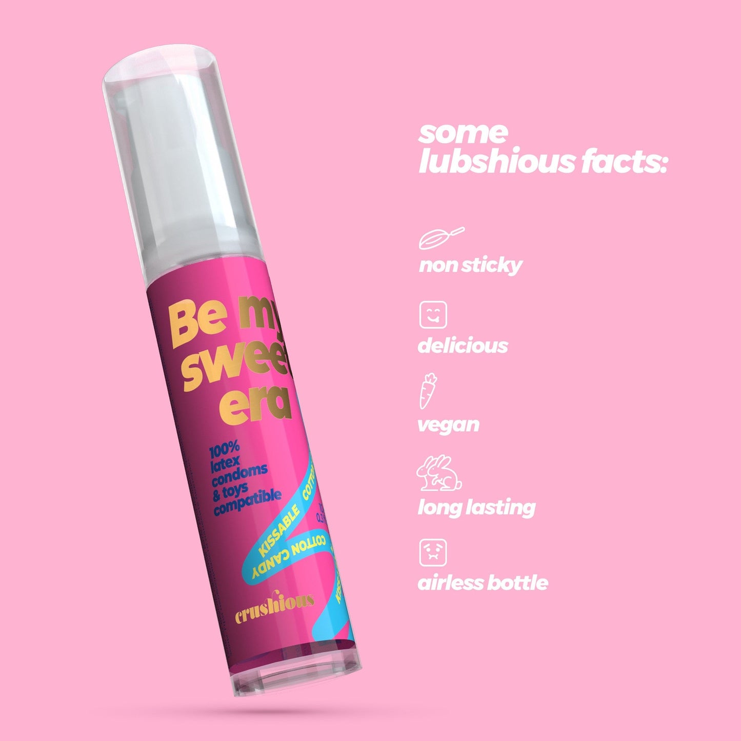 GEL LUBRIFICANTE STEAL MY KISSES COM SABOR A ALGODÃO DOCE CRUSHIOUS 10ML