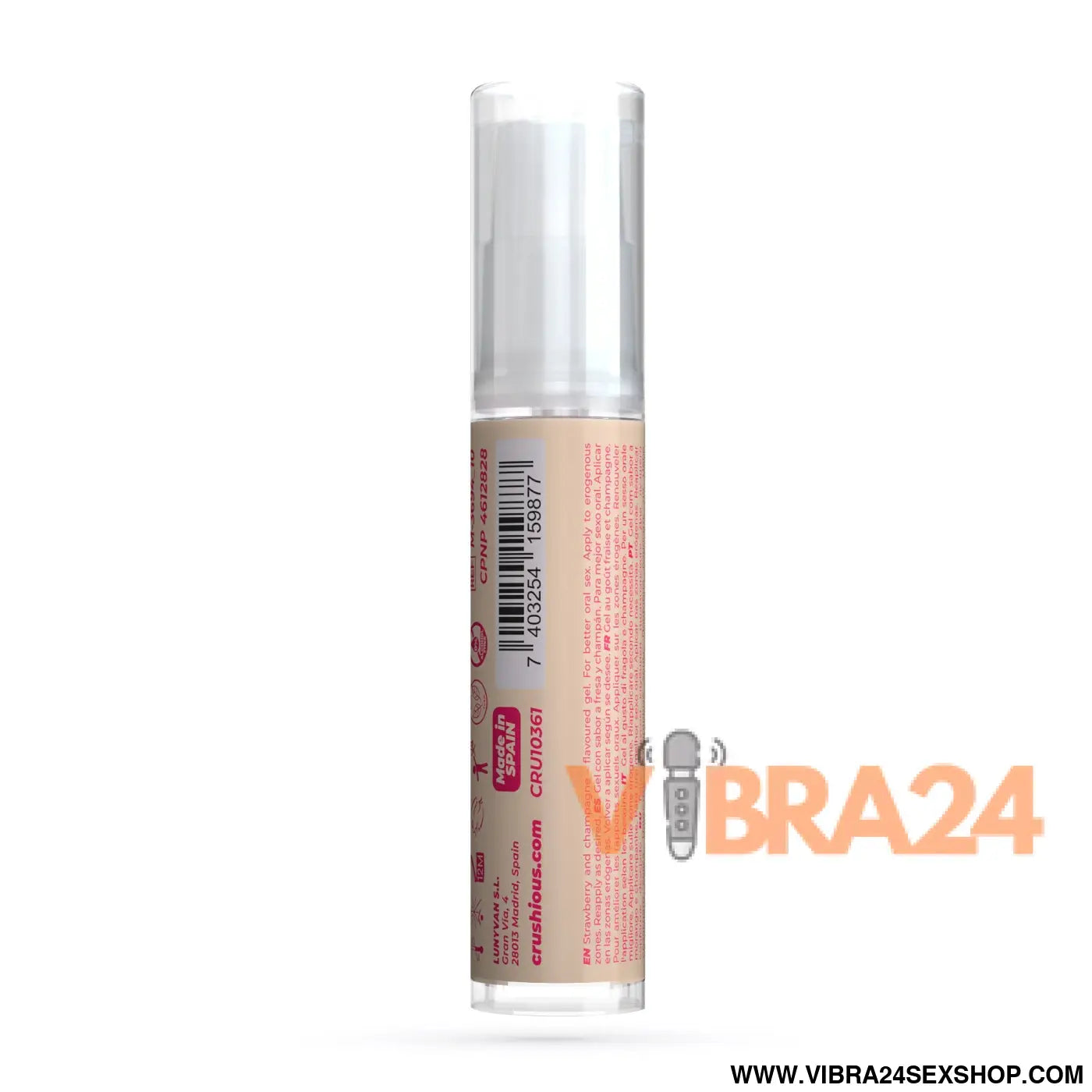GEL LUBRIFICANTE STEAL MY KISSES COM SABOR A CHAMPANHE MORANGO CRUSHIOUS 10ML