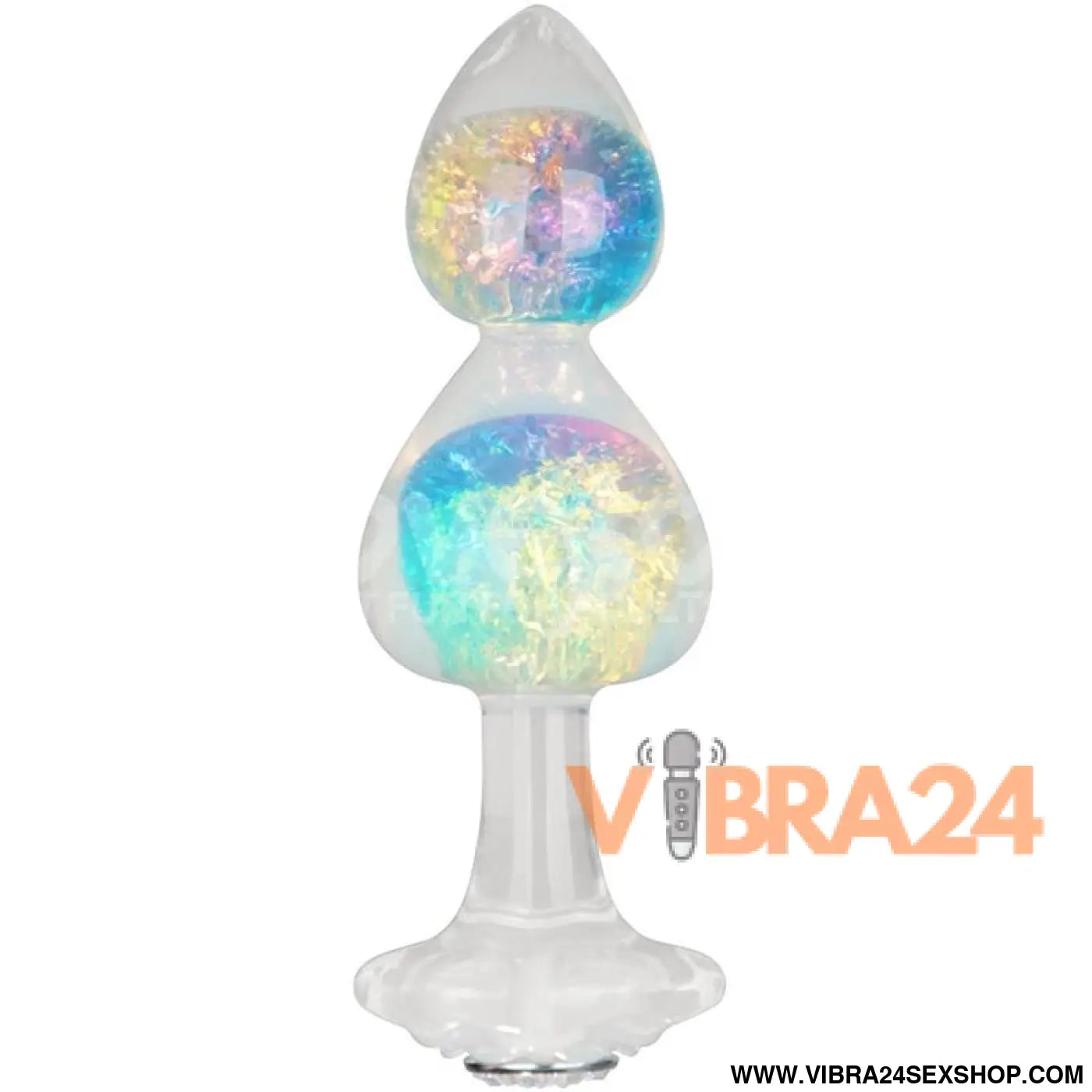 Gemoria Silicone Butt Plug with Crystal Sphere Multicolor