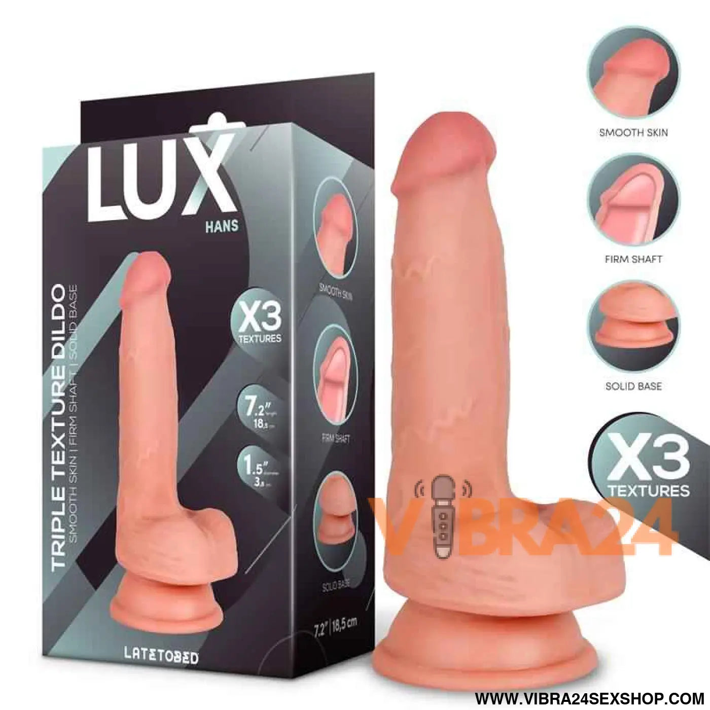 Hans Triple Density Dildo with Balls 7.2