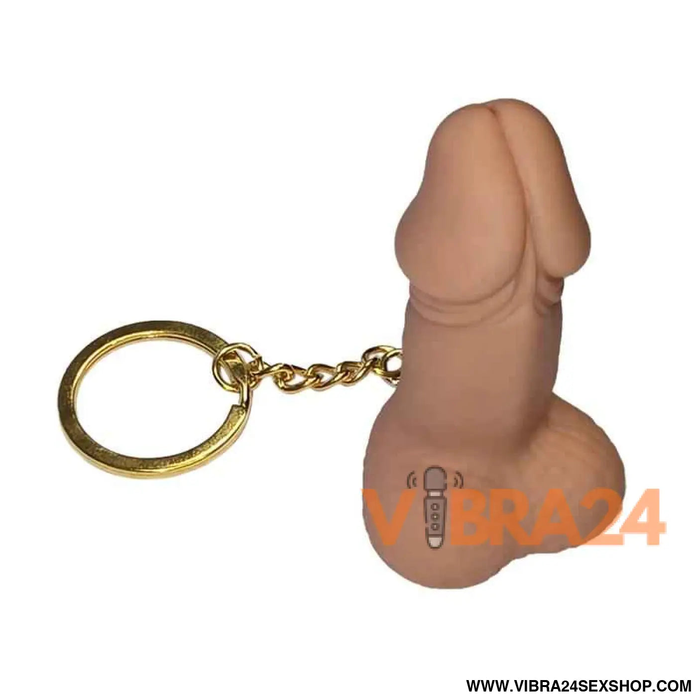 Hard rubber penis-shaped keychain
