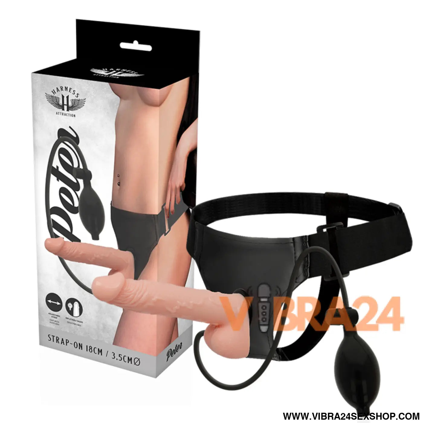HARNESS ATTRACTION - RNES PETER COM PÊNIS INFLVEL 18 CM -O- 3.5