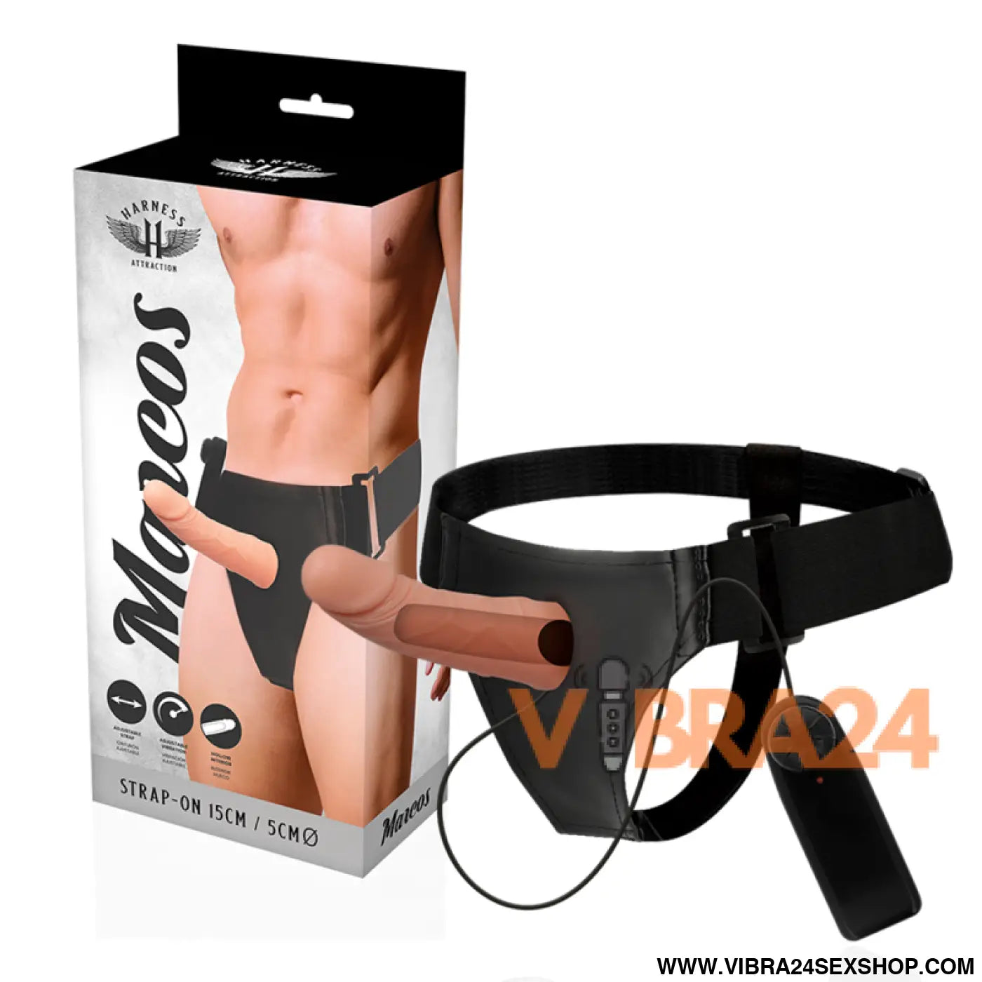HARNESS ATTRACTION - Strap On com vibrador 15 cm - RNES ESTRUTURAS OCAS - 5