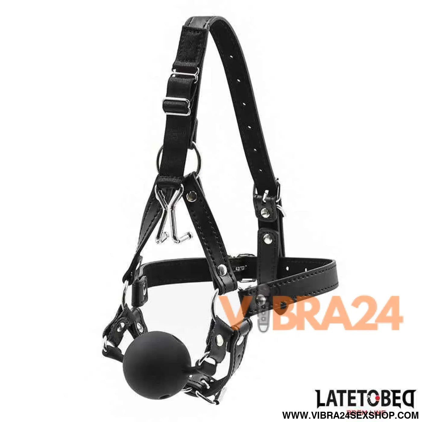 Head Harness with Ball Gag and Nose Hook