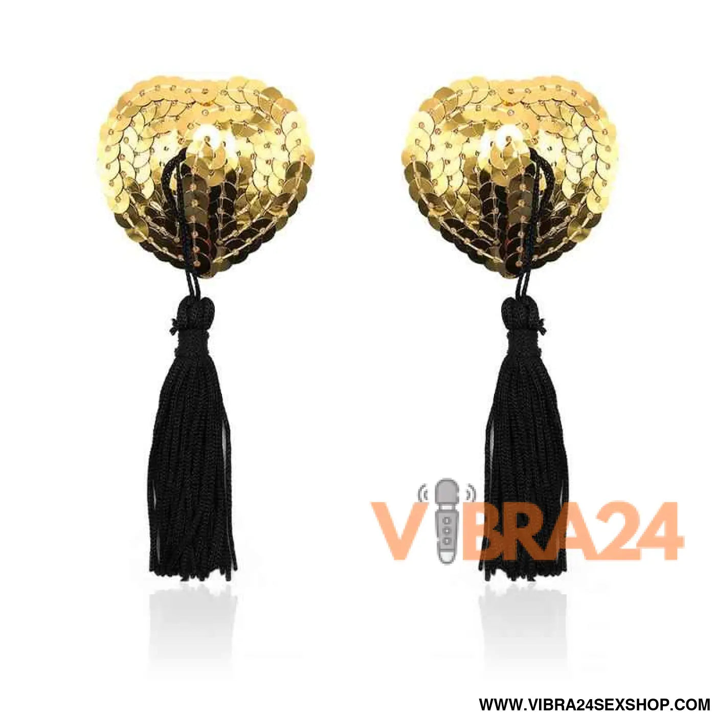 Heart Nipple Cover with Gold Sequins