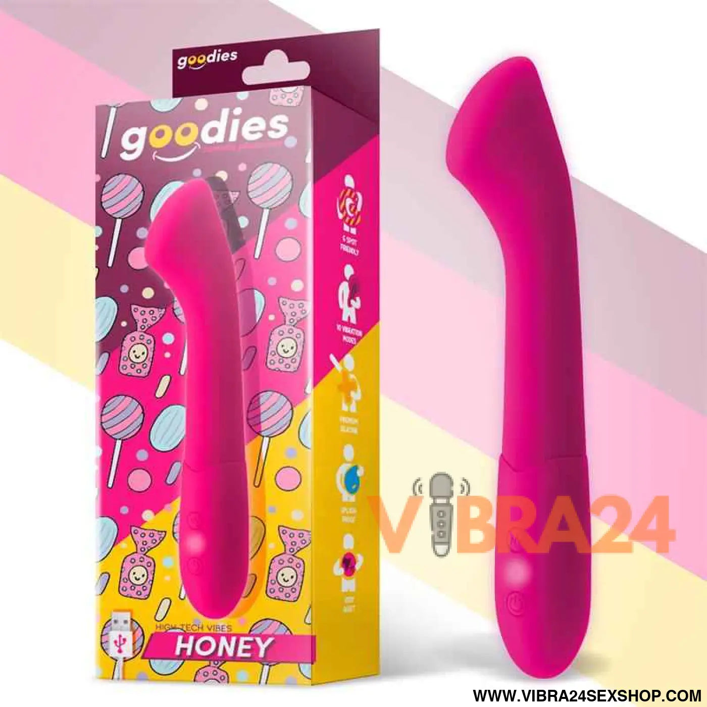 Honey G-Spot Vibe USB Silicone Fuchsia