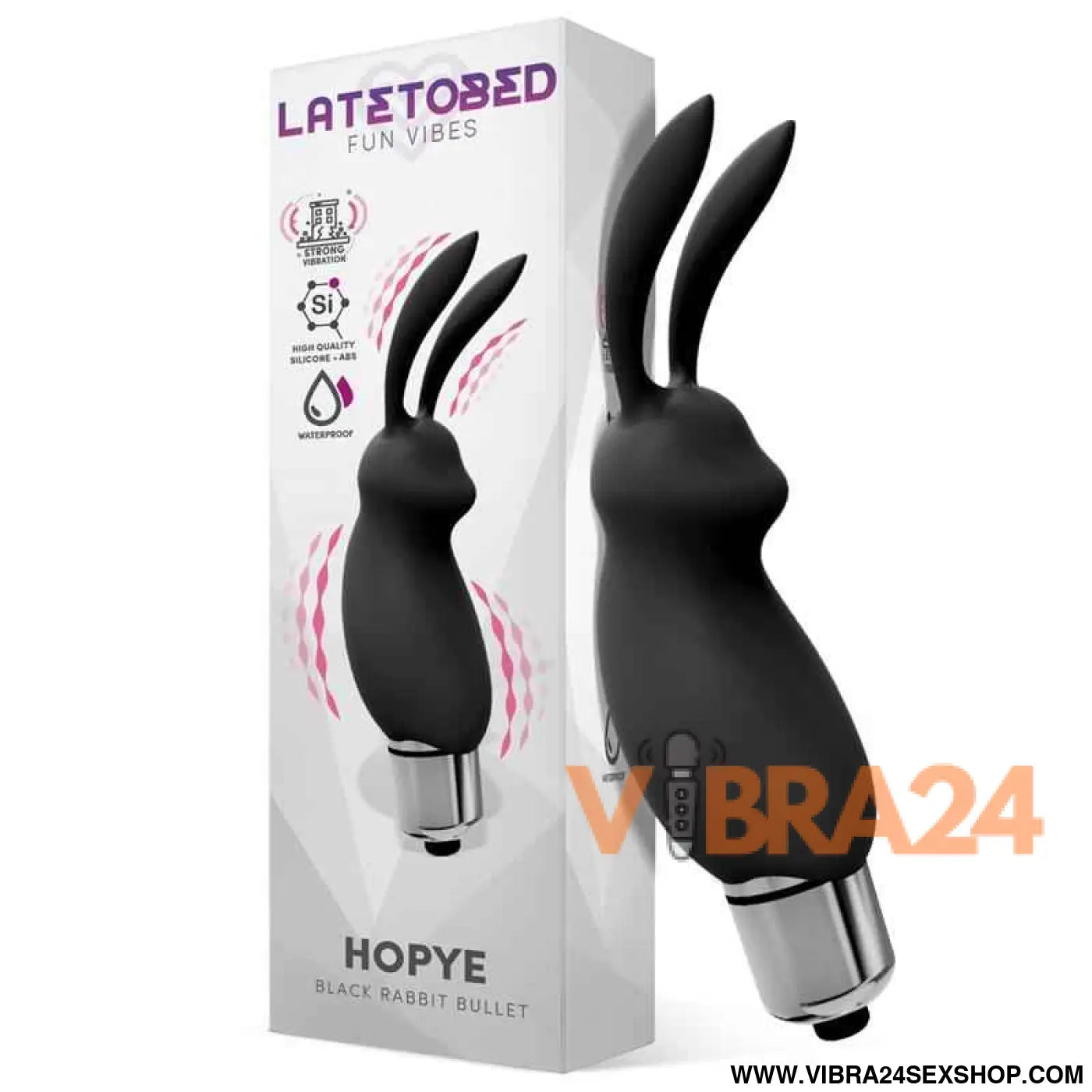 Hopye Rabbit Vibrating Bullet Silicone Black