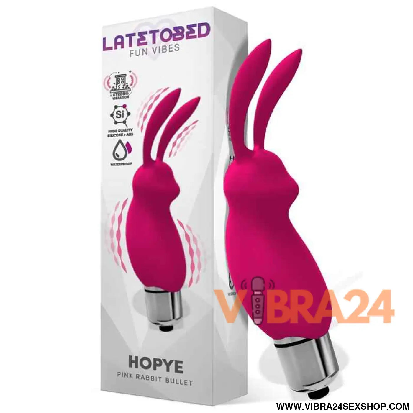 Hopye Rabbit Vibrating Bullet Silicone Pink
