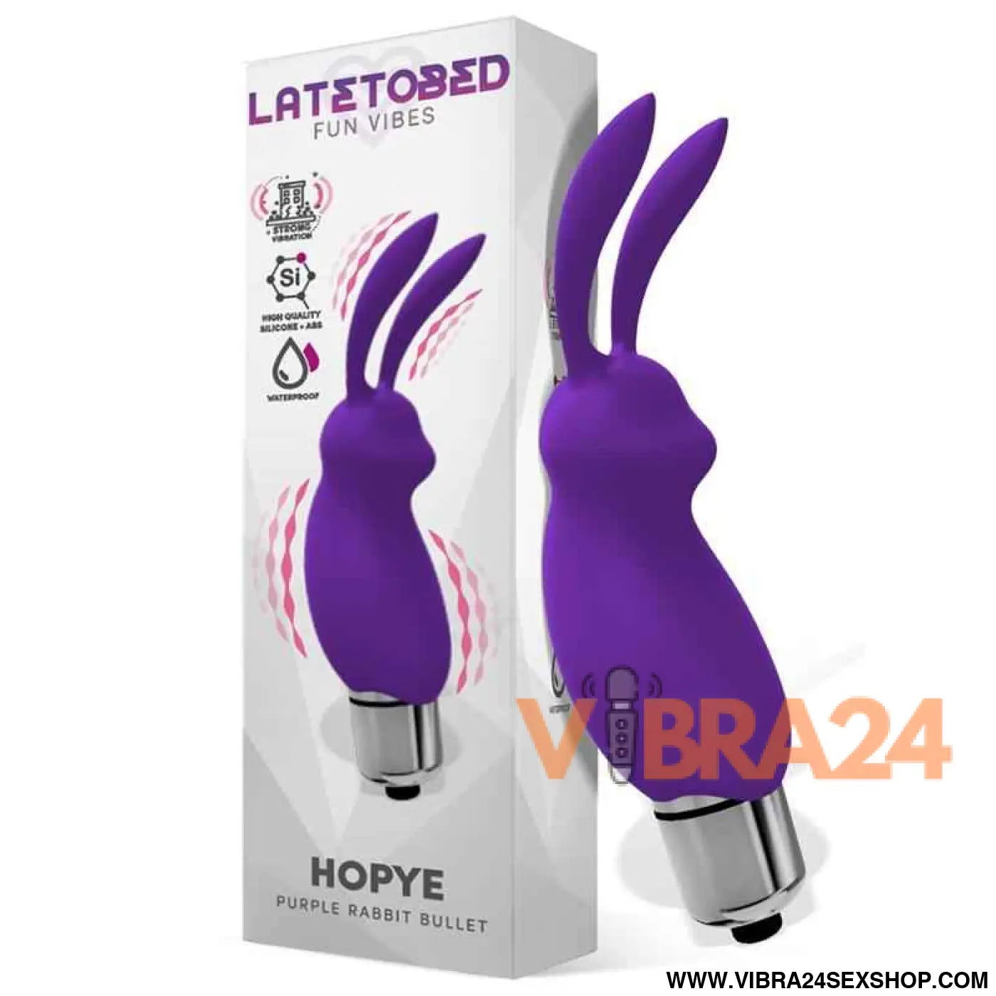 Hopye Rabbit Vibrating Bullet Silicone Purple