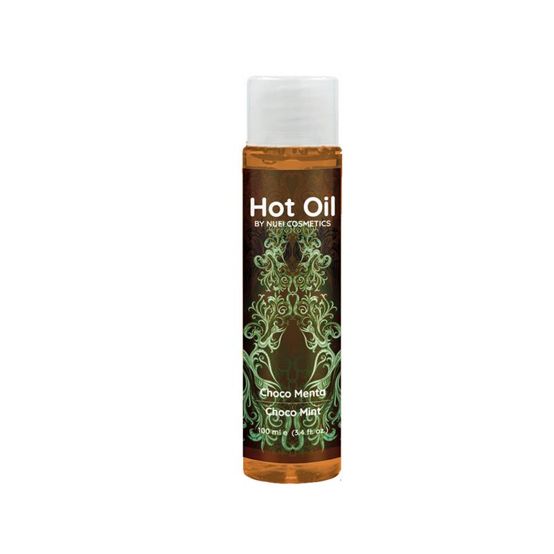 NUEI Cosmetics – Hot Oil Choco Mint: Óleo com Efeito de Aquecimento e Sabor Chocolate-Menta para Preliminares Sensuais