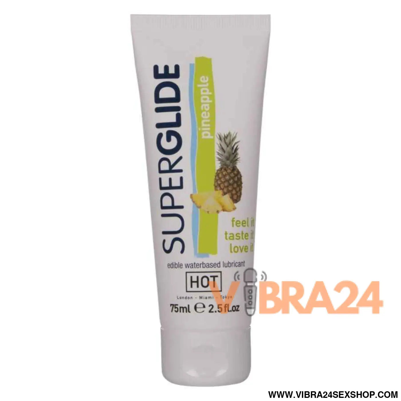 HOT - SUPERGLIDE LUBRIFICANTE COMESTÍVEL À BASE DE ÁGUA COM SABOR ABACAXI 75 ML