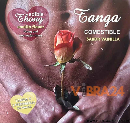 HOTFLOWERS - TANGA HOMEM + 2 BICOS WAFER BAUNILHA /es/pt/en/fr/it/
