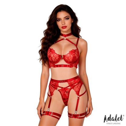 Adalet Lingerie – Hyacinth: Conjunto de Sutiã, Cinta-liga e Tanga em Preto para Conforto e Sofisticação