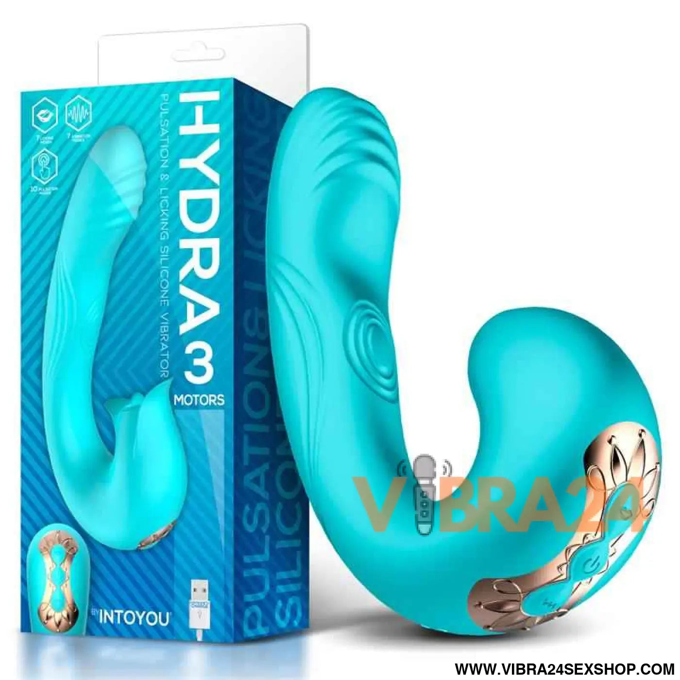 Hydra Vibe with Pulsation and Clitoris Stimulating Tongue 3 Motors USB