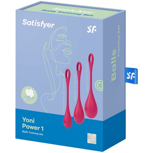 Satisfyer - Conjunto de Treino Yoni Power 1 Vermelho para Intensificar seu Treino Yoni Satisfyer