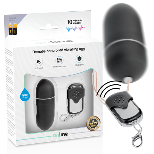ONLINE - OVO VIBRANTE COM CONTROLE REMOTO L PRETO - VIBRA24 SEXSHOP