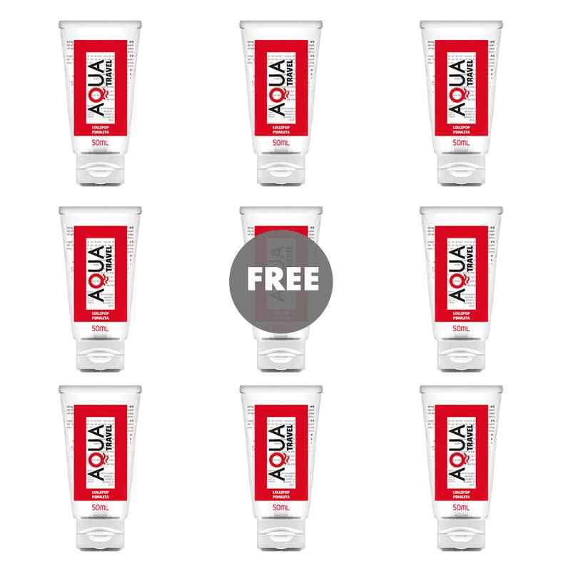 AQUA TRAVEL - LUBRIFICANTE À BASE DE ÁGUA AQUA TRAVEL LOLLIPOP SABOR - 50 ML 8+1 GRÁTIS