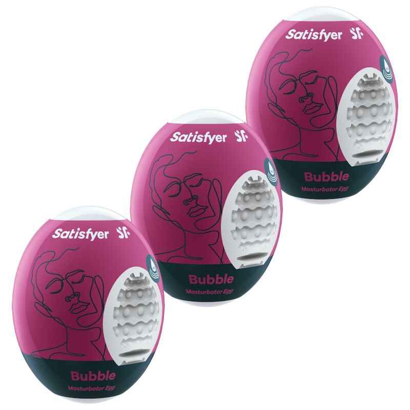 SATISFYER - 3 OVOS MASTURBADOR BUBBLE - VIBRA24 SEXSHOP