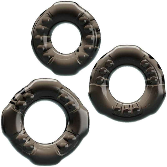 BAILE - COCK RINGS YVONNE CONJUNTO 3 ANÉIS PARA PÉNIS - VIBRA24 SEXSHOP