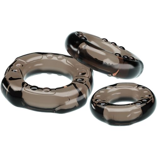 BAILE - COCK RINGS YVONNE CONJUNTO 3 ANÉIS PARA PÉNIS - VIBRA24 SEXSHOP