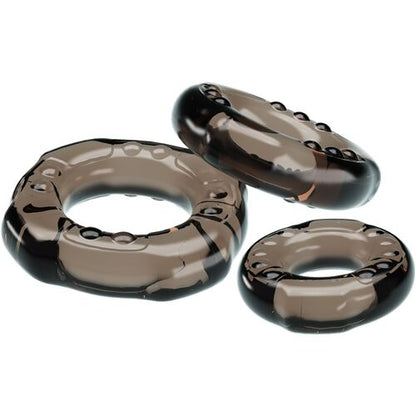 BAILE - COCK RINGS YVONNE CONJUNTO 3 ANÉIS PARA PÉNIS - VIBRA24 SEXSHOP