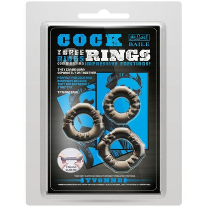 BAILE - COCK RINGS YVONNE CONJUNTO 3 ANÉIS PARA PÉNIS - VIBRA24 SEXSHOP