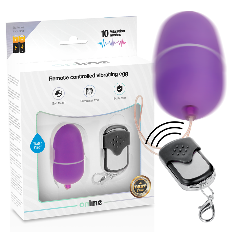 ONLINE - OVO VIBRANTE COM CONTROLE REMOTO M LILAC - VIBRA24 SEXSHOP