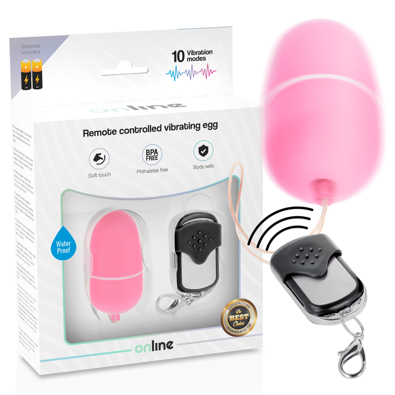 ONLINE - OVO VIBRANTE COM CONTROLE REMOTO M ROSA - VIBRA24 SEXSHOP